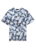 Chic Tropical Print Round Neck Short Sleeve T-shirt