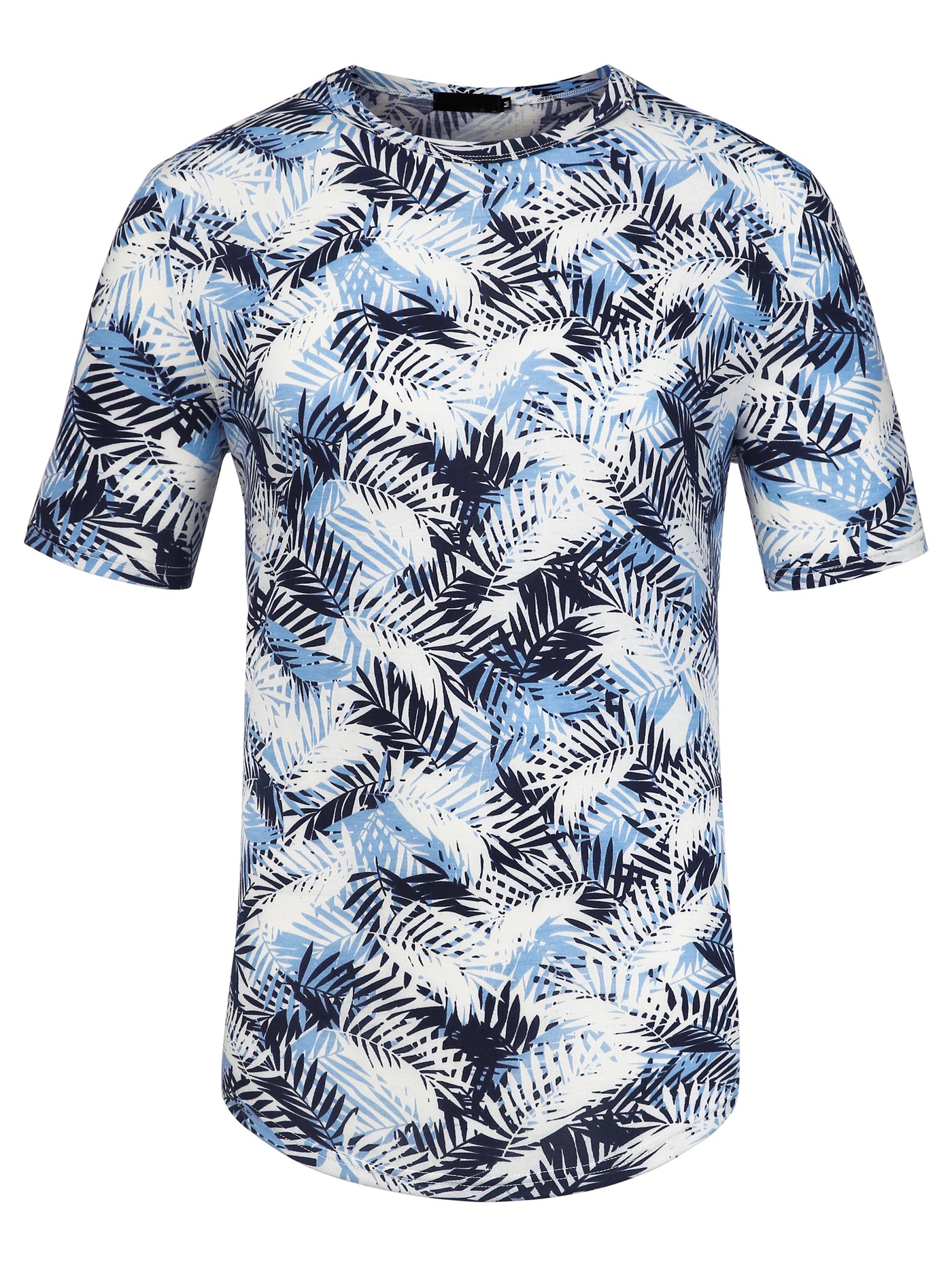 Bublédon Chic Tropical Print Round Neck Short Sleeve T-shirt