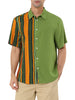 Summer Vertical Stripe Patchwork Lapel Button Shirts