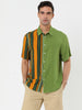 Summer Vertical Stripe Patchwork Lapel Button Shirts
