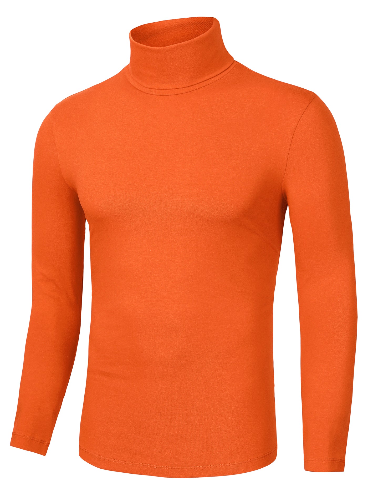 Bublédon Casual Solid Turtleneck Pullover Long Sleeve Shirt