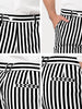 Casual Summer Striped Flat Front Chino Shorts