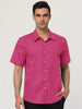 Cotton Lapel Short Sleeve Polka Dot Button Shirt