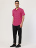 Cotton Lapel Short Sleeve Polka Dot Button Shirt