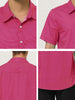 Cotton Lapel Short Sleeve Polka Dot Button Shirt