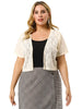 Spandex H Line Allover Short Sleeve Bolero