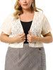 Spandex H Line Allover Short Sleeve Bolero