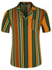 Chic Vertical Striped Camp Collar Short Sleeve Shirts