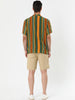 Chic Vertical Striped Camp Collar Short Sleeve Shirts