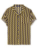 Chic Vertical Striped Camp Collar Short Sleeve Shirts
