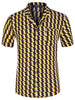 Chic Vertical Striped Camp Collar Short Sleeve Shirts