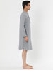 Banded Collar Henley Shirt Pajamas Robe Nightgown