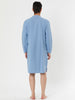 Banded Collar Henley Shirt Pajamas Robe Nightgown