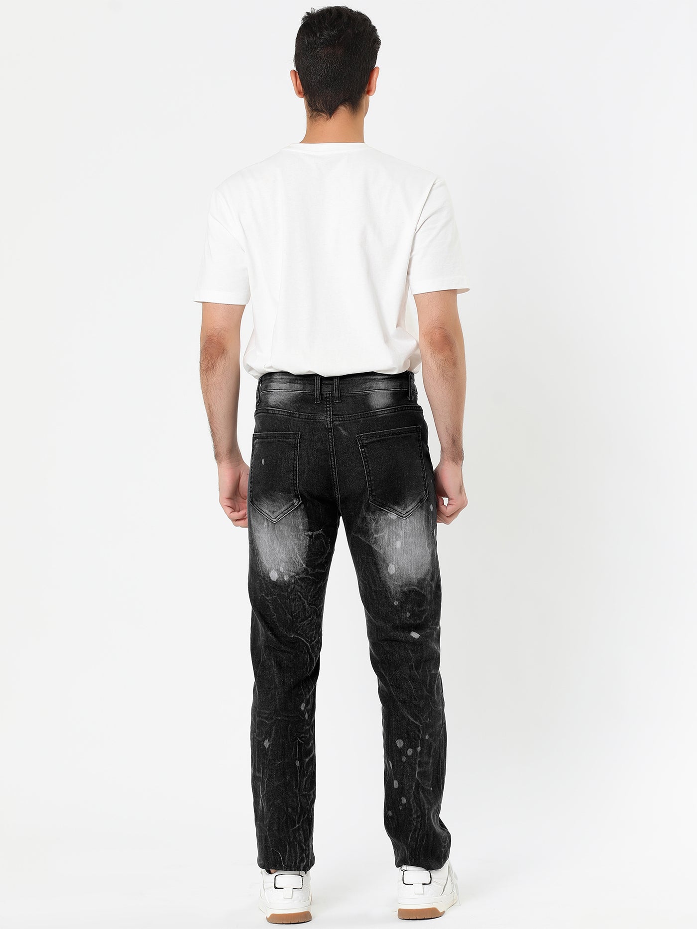 Bublédon Classic Ripped Denim Pants Washed Goth Jeans