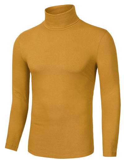 Basic Solid Turtleneck Pullover Long Sleeve Shirt