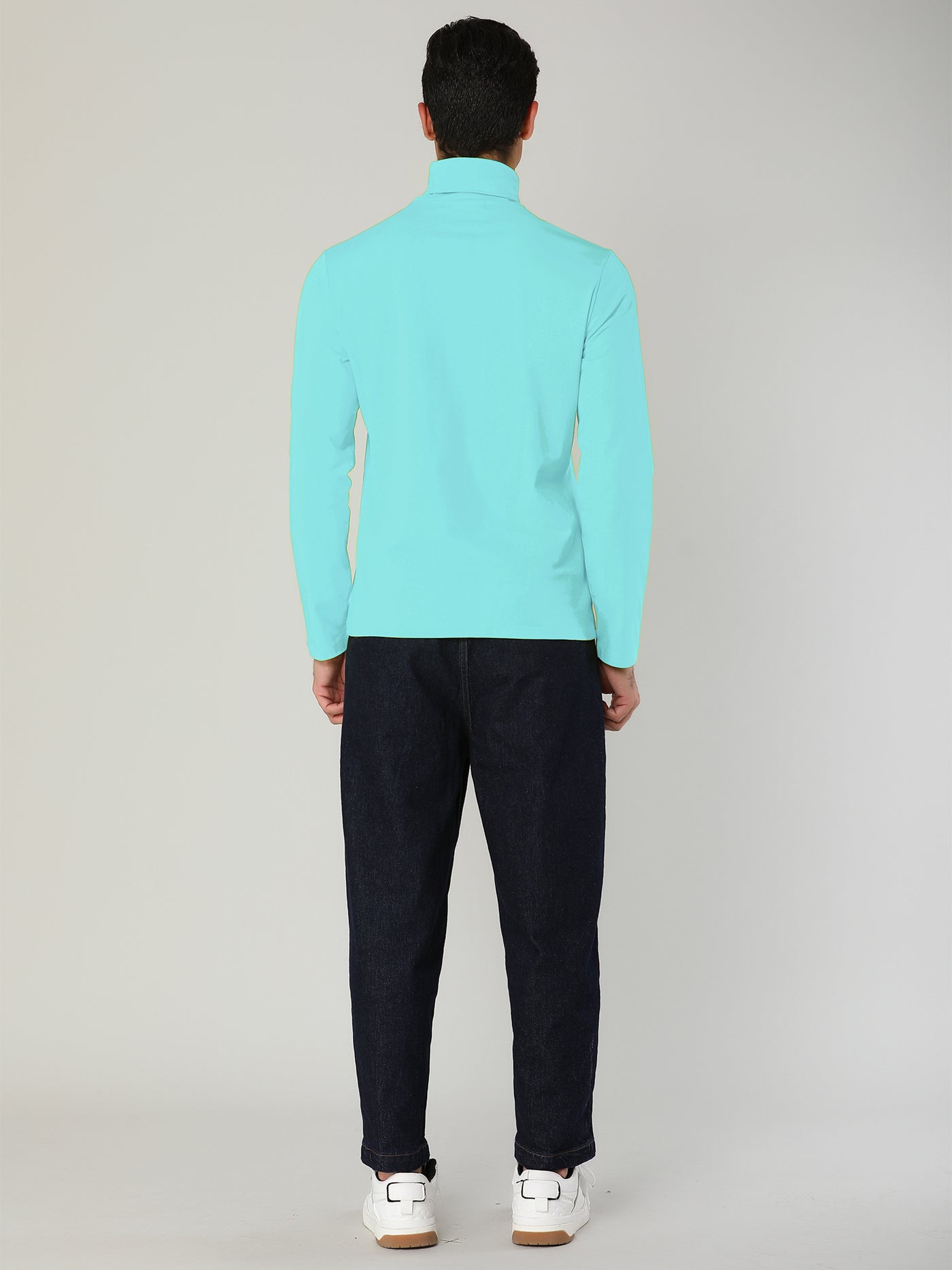 Bublédon Solid Color Turtleneck Pullover Long Sleeve Shirt