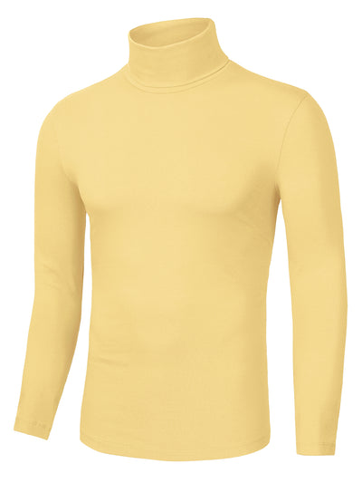 Casual Solid Turtleneck Pullover Long Sleeve Shirt