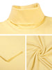 Casual Solid Turtleneck Pullover Long Sleeve Shirt