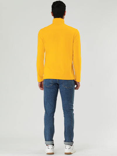 Solid Color Turtleneck Pullover Long Sleeve Shirt