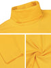 Solid Color Turtleneck Pullover Long Sleeve Shirt