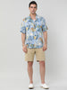 Lapel Floral Print Cotton Hawaiian Beach Botton Shirt