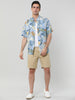 Lapel Floral Print Cotton Hawaiian Beach Botton Shirt