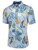 Lapel Floral Print Cotton Hawaiian Beach Botton Shirt