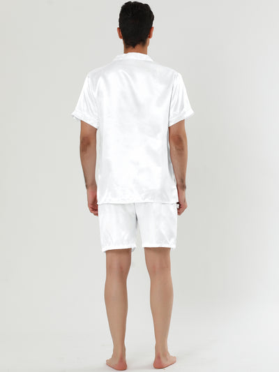 Summer Satin Short Sleeve Loungewear Pajama Sets