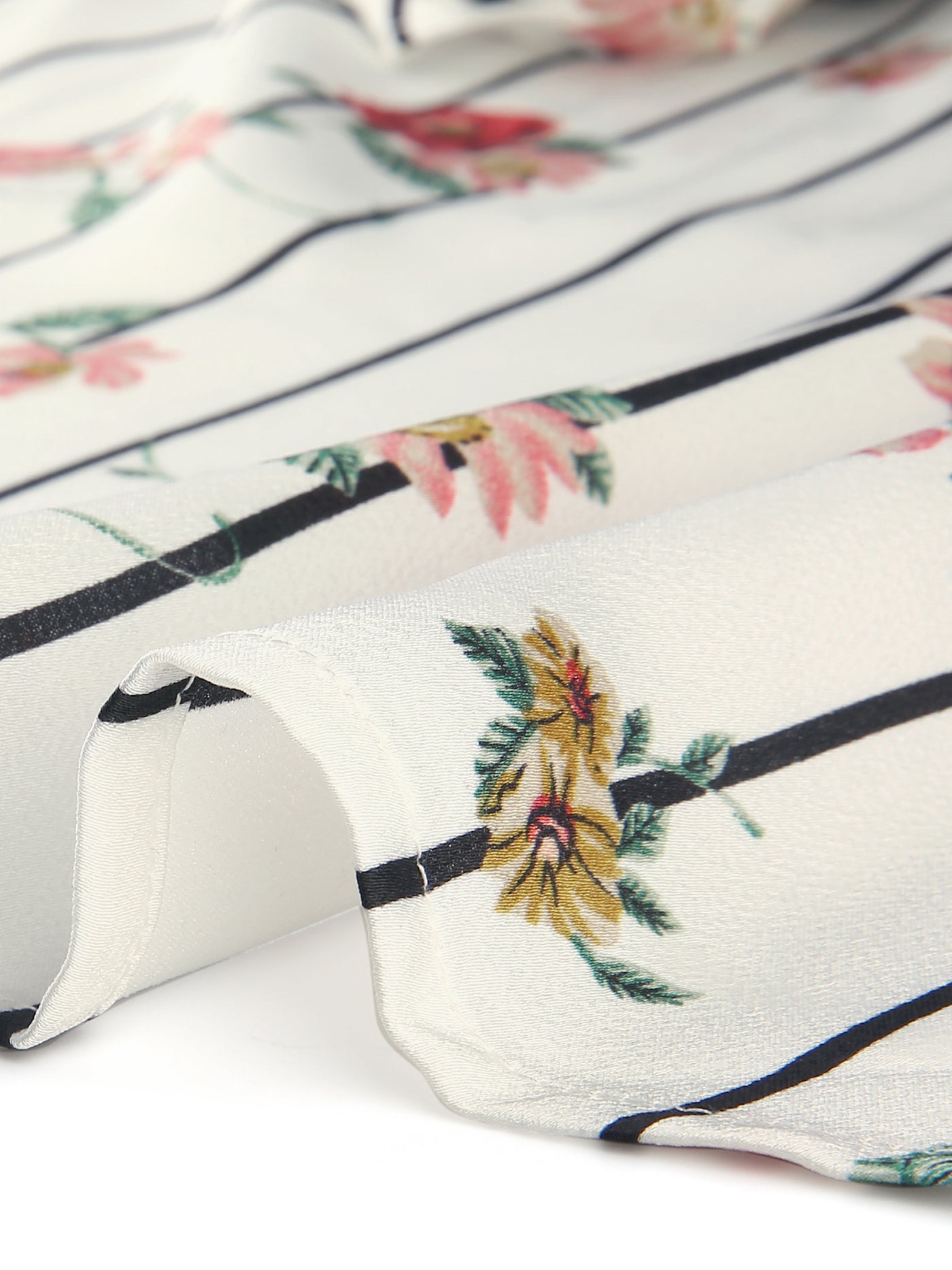 Bublédon Polyester X Line Floral Short Sleeve Shirt