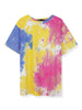 Chic Knit Tie Dye Round Neck Short Sleeve T-shirt