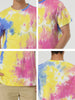 Chic Knit Tie Dye Round Neck Short Sleeve T-shirt