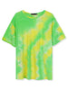 Chic Knit Tie Dye Round Neck Short Sleeve T-shirt