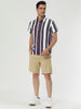 Summer Colorful Striped Short Sleeve Button Shirt