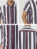 Summer Colorful Striped Short Sleeve Button Shirt