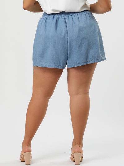 Mid Rise Cotton Mini Natural Waist Denim Shorts