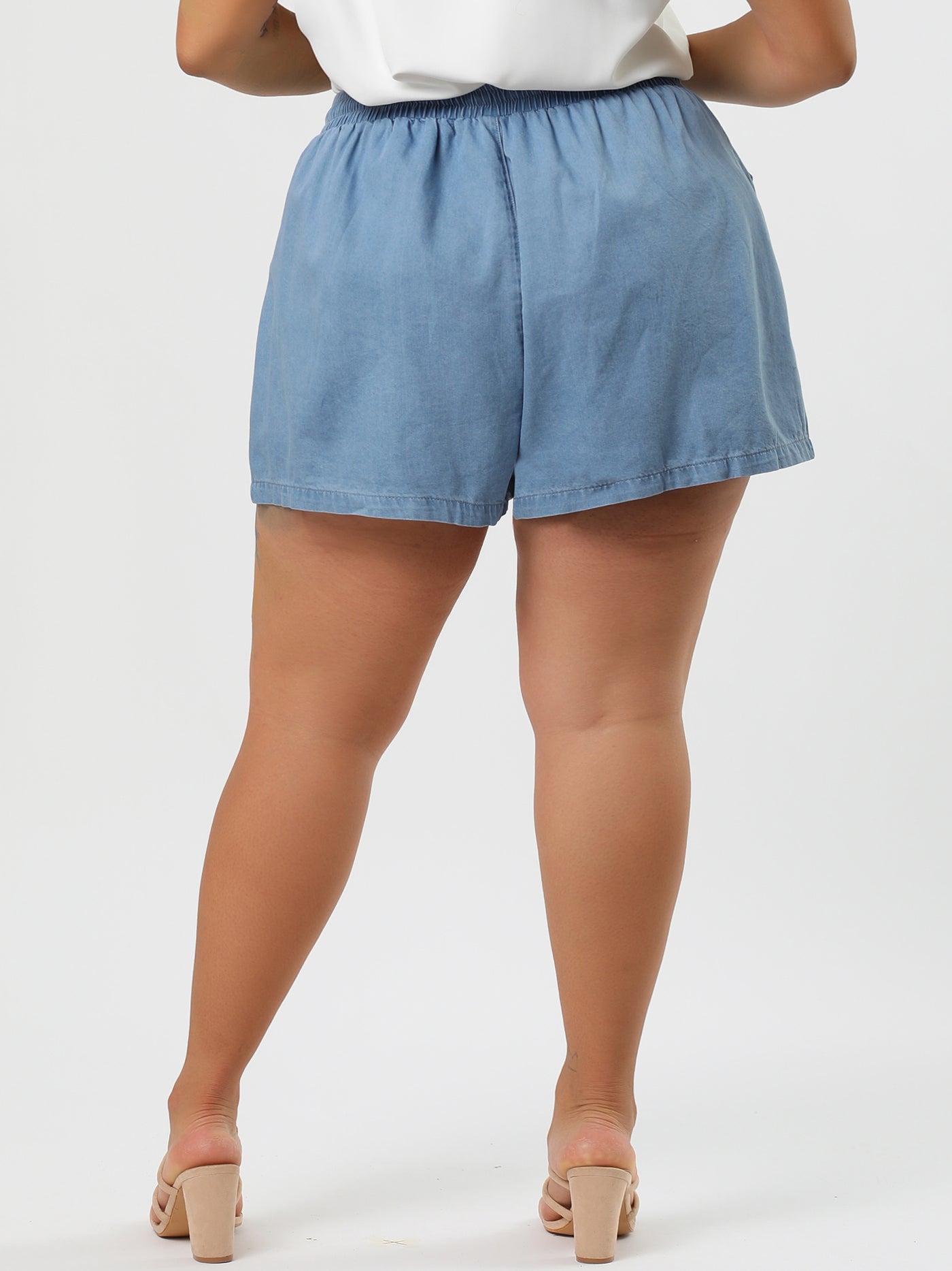 Bublédon Mid Rise Cotton Mini Natural Waist Denim Shorts