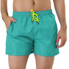 Solid Drawstring Waist Mesh Lining Board Shorts
