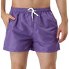 Solid Drawstring Waist Mesh Lining Board Shorts