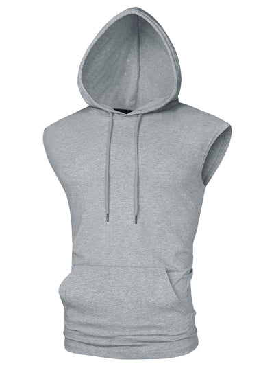 Casual Gym Athletic Sleeveless Tank Tops Hooded Vests