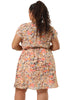 Polyester V Neck Floral Print Summer Plus Size Dress