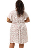 Rayon V Neck Short Sleeve Floral Print Curve Dress