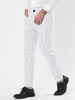 Smart Casual Striped Flat Front Zip Business Pants