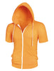 Lightweight Solid Color Zip Up Short Sleeve Hoodies