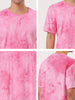 Chic Knit Tie Dye Round Neck Short Sleeve T-shirt