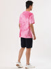 Chic Knit Tie Dye Round Neck Short Sleeve T-shirt