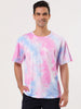 Chic Knit Tie Dye Round Neck Short Sleeve T-shirt