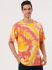 Chic Knit Tie Dye Round Neck Short Sleeve T-shirt