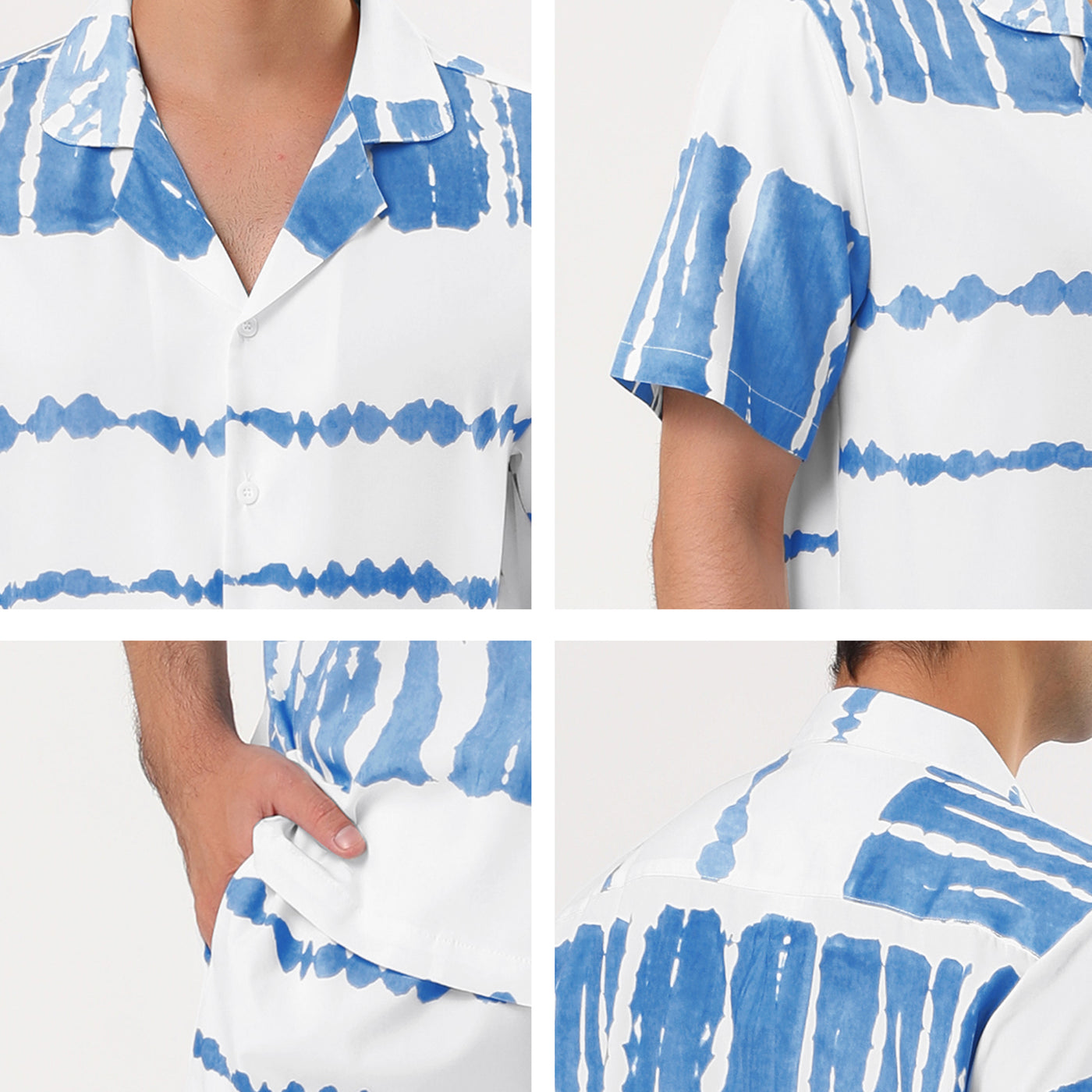 Bublédon Casual Hawaiian Tie Dye Short Sleeve Summer Sets