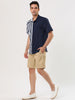 Summer Vertical Stripe Patchwork Lapel Button Shirts