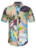 Short Sleeve Floral Print Cotton Beach Hawaiian Shirt